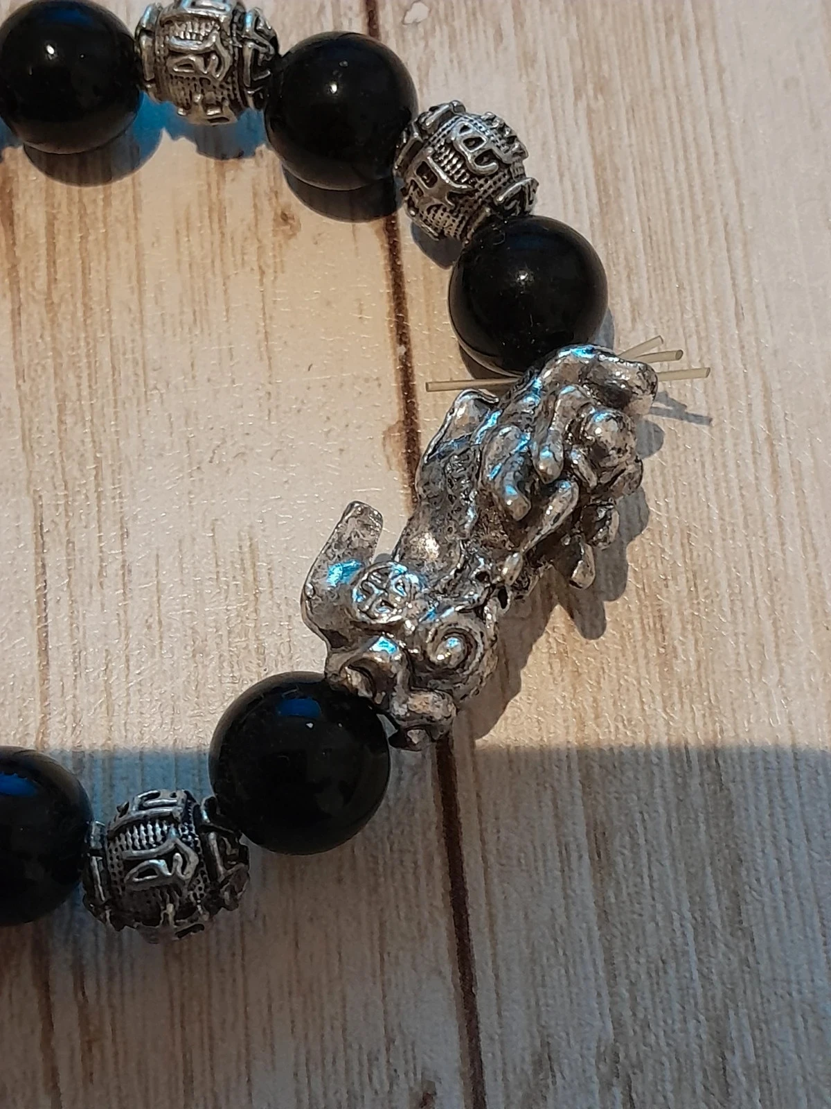 Feng Shui armband, in zwart obsidiaan, rijkdom en geluk nr. 3 – photo 2